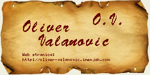 Oliver Valanović vizit kartica